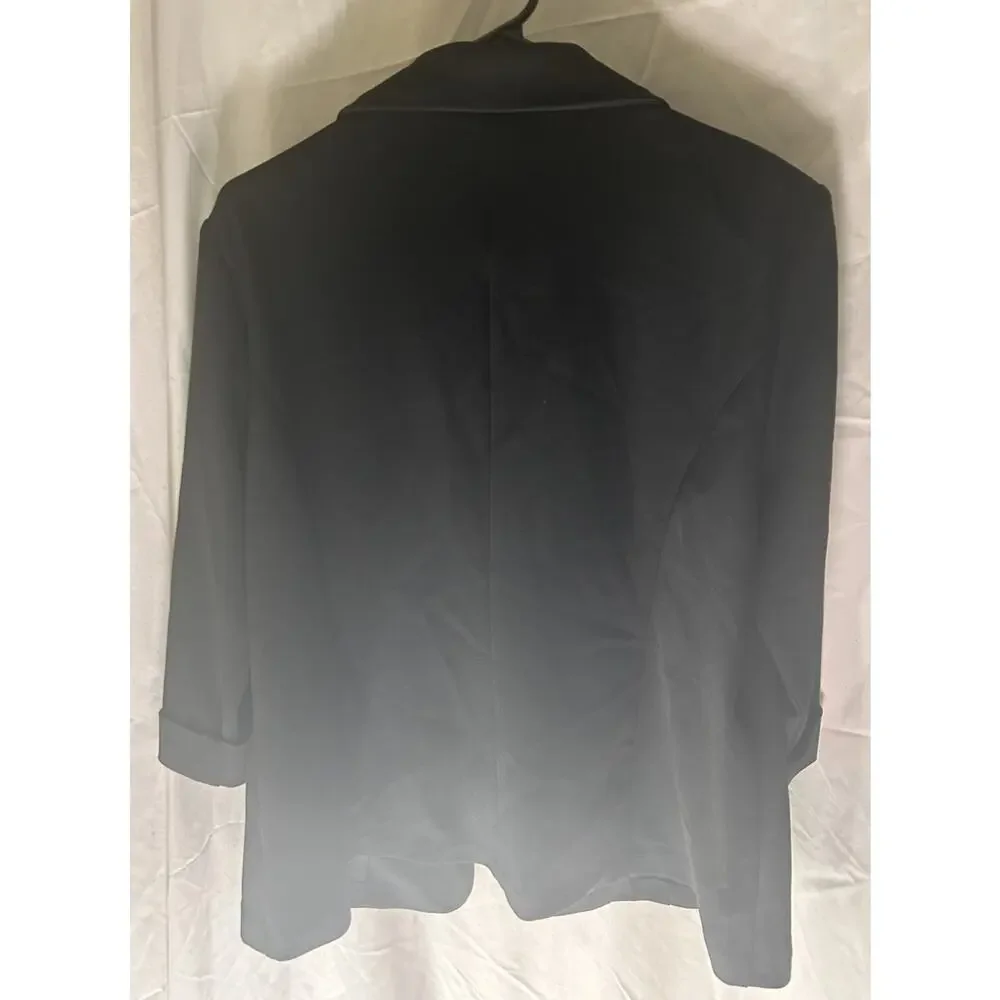EST. 1946 Women’s Black Blazer Large‎ Ruched 3/4 Sleeve Stretch 1 Button